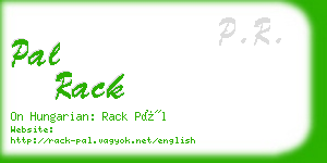 pal rack business card